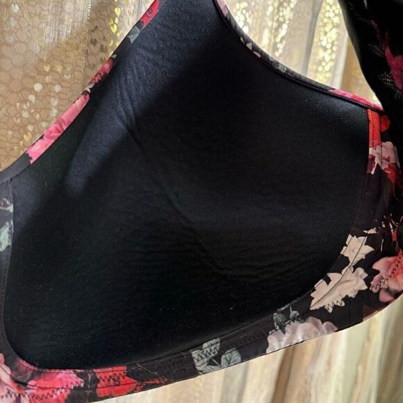 Torrid Marah Floral Black Pink Dream Wire-Free Bra 44D - Picture 7 of 9